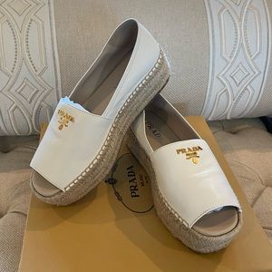 Prada Peep Toe Platform Espadrille *NWOT